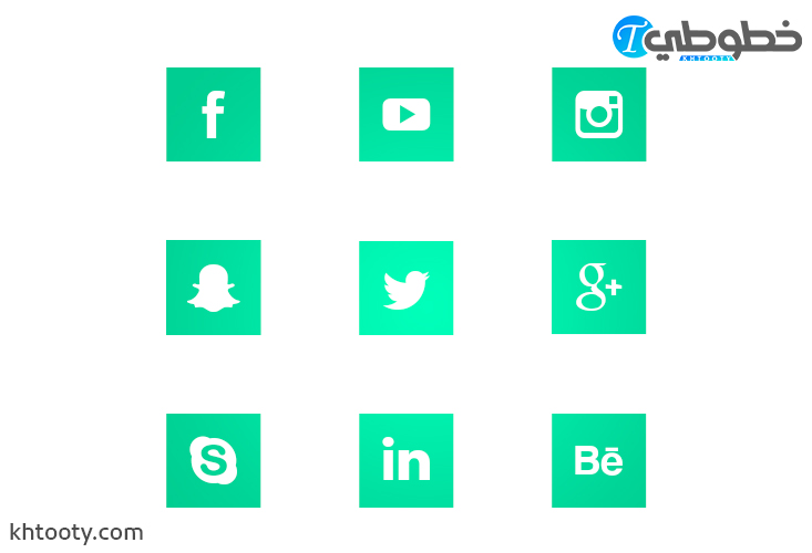 أفضل مجموعة ايقونات التواصل الاجتماعي Png خطوطي 